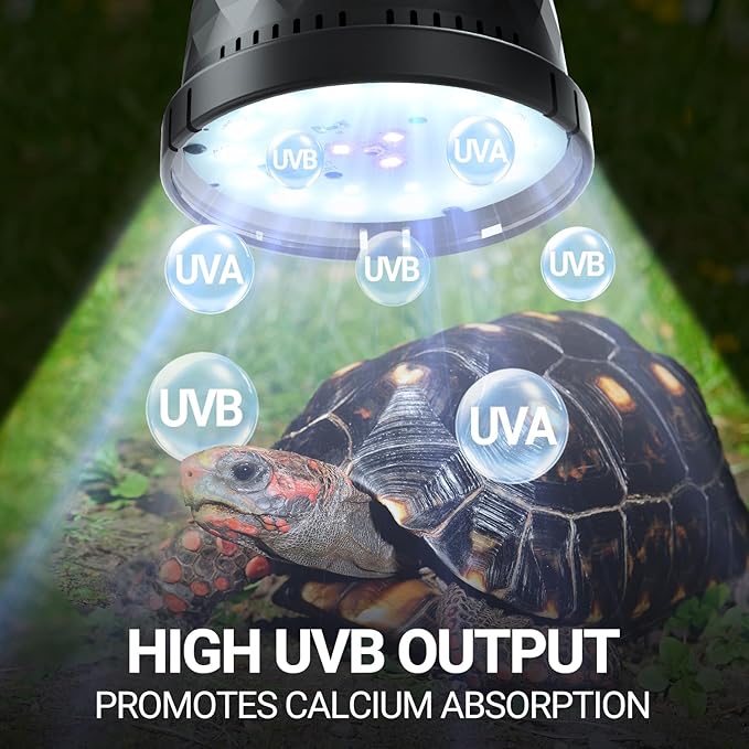 REPTI ZOO UVB Light Bulb for Reptile, 5.0 & 10.0 UVB UVA Reptile Light Bulb for Turtles Bearded Dragon Gecko Lizard Snake, Full Spectrum Sun Lamp Energy-Efficient & Natural Sunlight Simulation