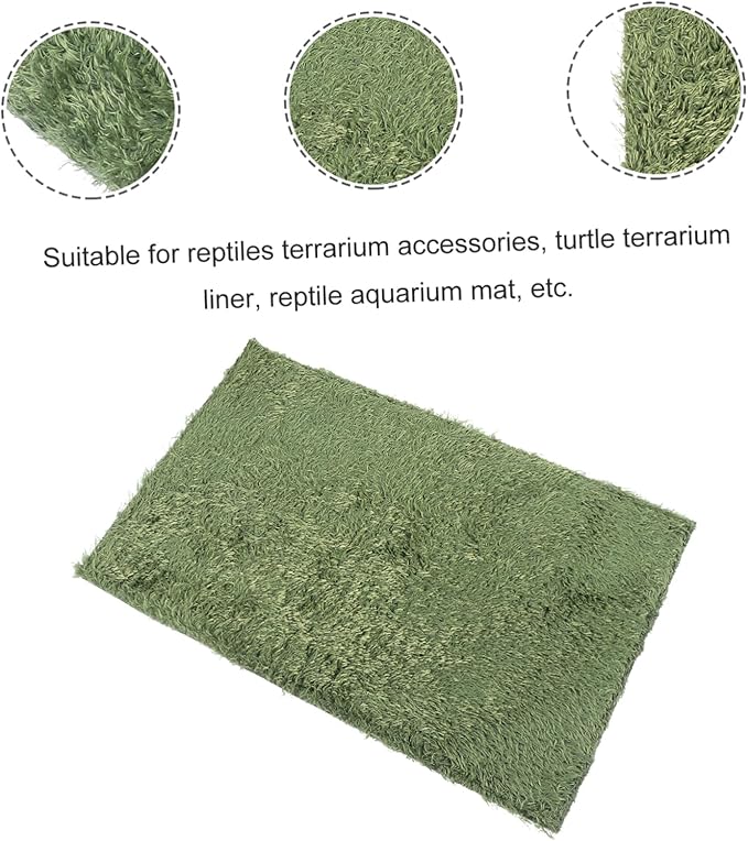 VILLCASE Reptile Carpet Mat 2pcs Lizard Supplies for Tortoise Moss Reptile Carpet Terrarium Substrate Liner Waterproof Heat Retaining