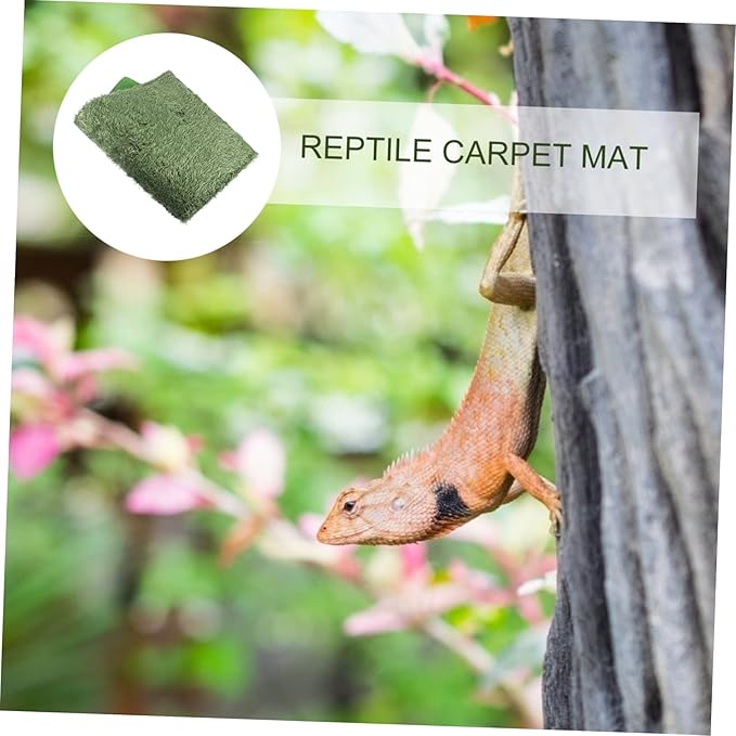 2Pcs Moss Reptile Carpet Liner for Terrarium Breathable Substrate for Lizards Iguanas Tortoises Non Adhesive Soft Reusable Crawler Mats