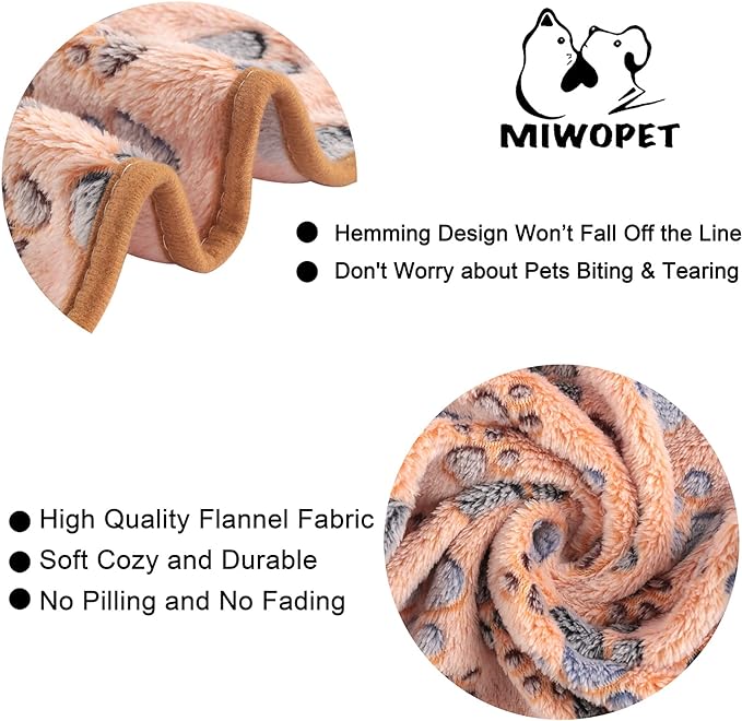 MIWOPET 3 Pack Cat and Dog Blanket Soft & Warm Fleece Flannel Sleep Mat, Great Pet Throw for Puppy, Kitten,Cats,Small, Medium & Large Dogs (Medium 30" x 20")