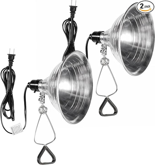 Simple Deluxe Clamp Light with 8.5 Inch Adjustable Aluminum Reflector, Suit for E26 Socket Max 150 Watt Lamp (No Bulb Included), 6 Feet 18/2 SPT-2 Cord, 2 Pack