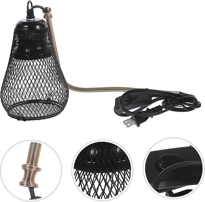 Angoily Reptile Heat Lamp Shade Scald Cover for Pets Gourd Design with Hook Efficient Heat Dissipation for Bearded Dragons Snakes and Lizards