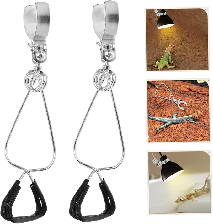 balacoo 10pcs Adjustable Heat Lamp Clamp Fixture for Reptile Tanks Easy Installation Light Holder Bracket for Turtles Lizards Animals