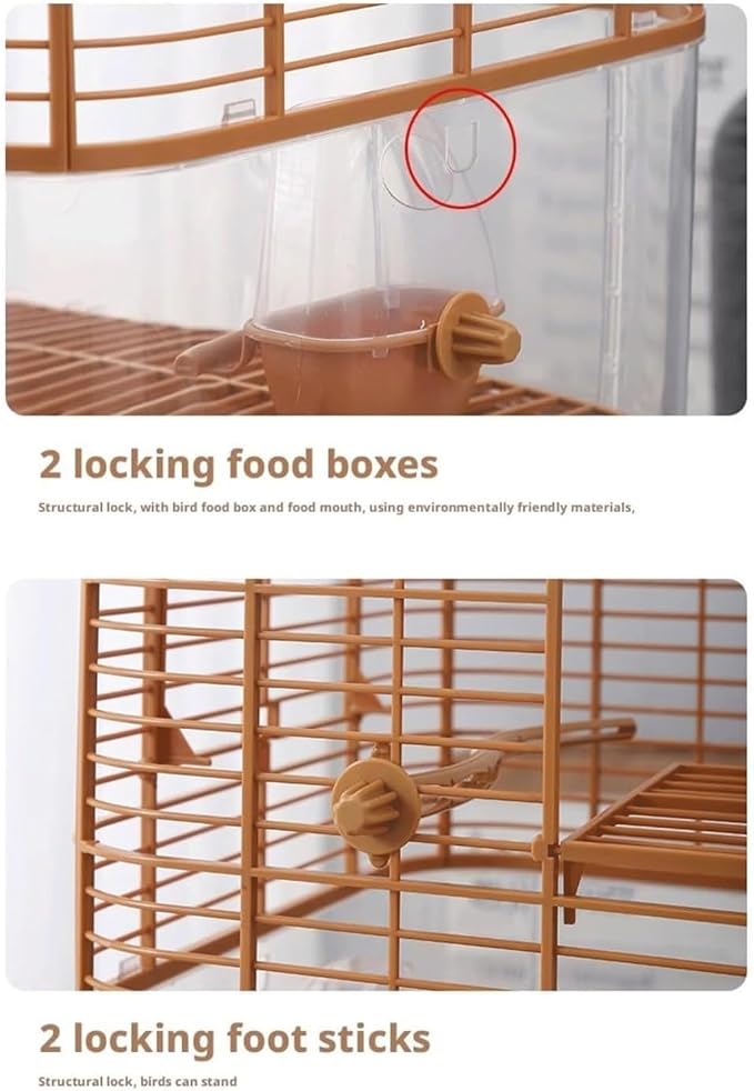 Bird Cage Bird Aviary Plastic Tall Tiel Cage Parrot Cage Flight Birdcag Bird Carrier Travel Carrier Cage with Handle Easy to Use