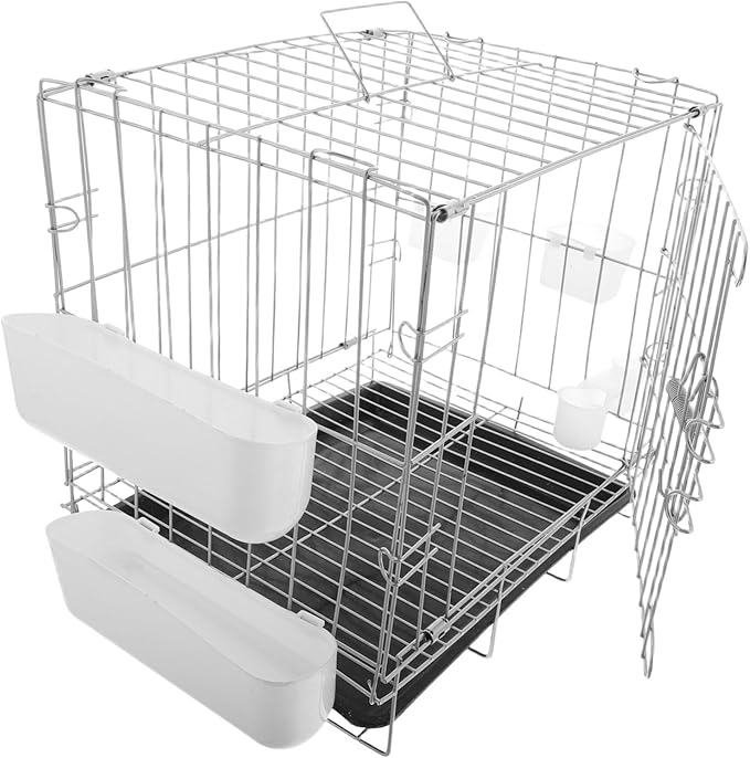 Portable Bird Breeding Cage with Removable Feeding Tray for Pigeons Finches and Canaries Versatile Folding Design for and Cleaning
