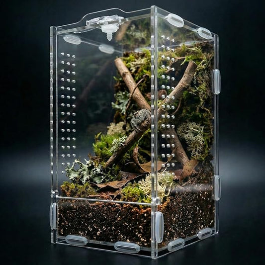 Jumping Spider Enclosure, Reptile Terrarium, Tarantula Habitat,Acrylic Lizard Box, Mantis Bug Cage ﻿