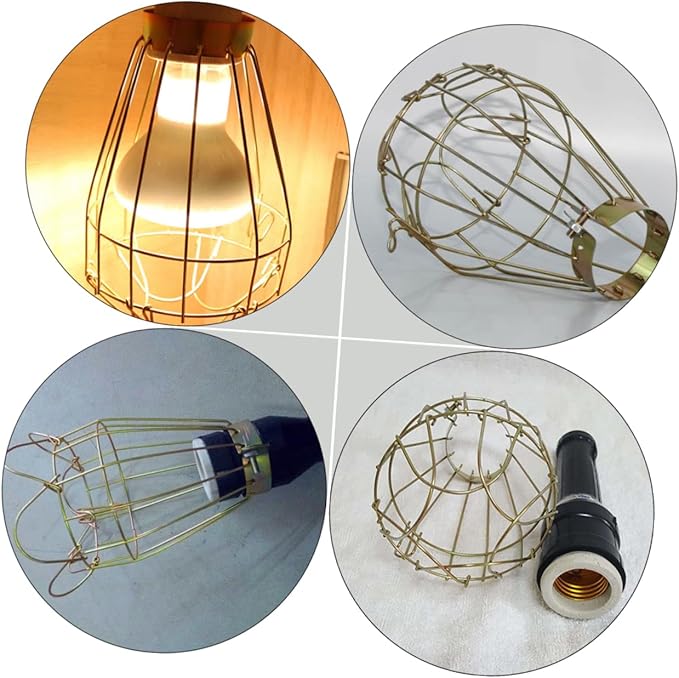 VICASKY Reptile Heater Guard Scald Heating Lamp Protector Mesh Cover for Safe Use Heating Bulbs and Lampshades for Reptile Habitats 3-Piece Set