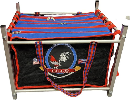 TRANSPORTE MALETA CARGADOR GALPONERAS para GALLOS(Triple) ALUMINIO Rooster Carrier CAGE…