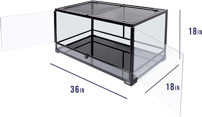 Carolina Custom Cages, 36Lx18Wx18H Large Terrarium; Easy Assembly