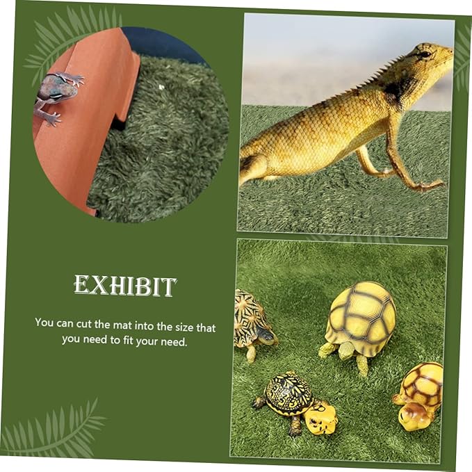 GALPADA Reusable Fake Moss Carpet PET Mat for Reptile Terrarium Liner Moisture Retaining Amphibian and Turtle Bedding Non-Adhesive Reptile Accessory