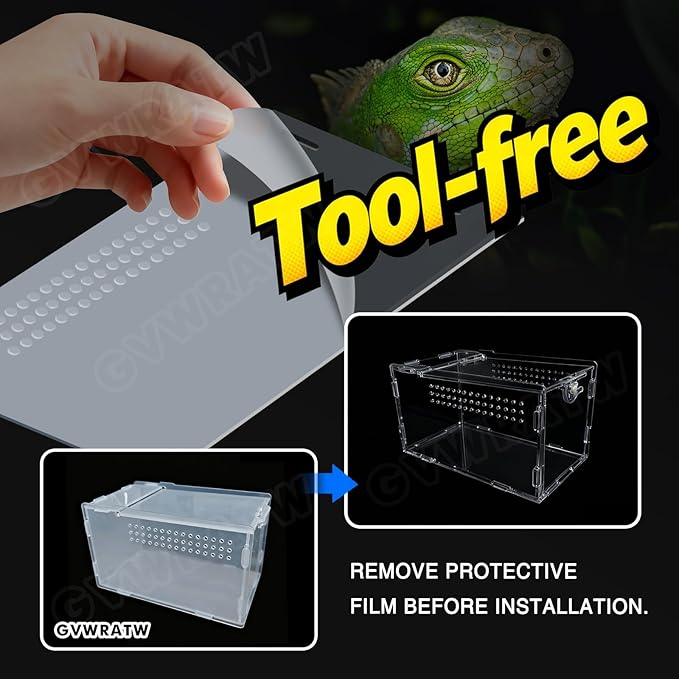 The Ultimate Small Animal Terrarium 4.72" x 4.33" x 7.8": A Versatile Reptile & Critter Tank for Lizards, Spiders, Snakes, Frogs, Hermit Crabs & More