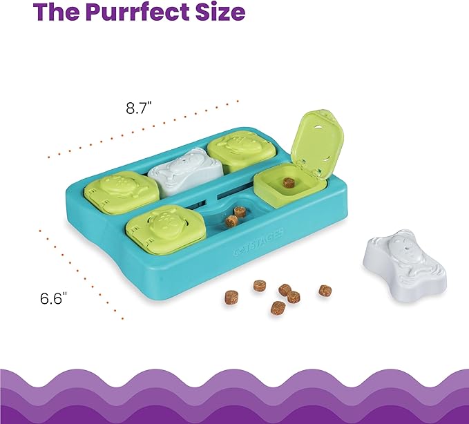 Catstages Nina Ottosson Kitty Cube Puzzle Cat Toy Treat Puzzle, 8.7" - Image 5