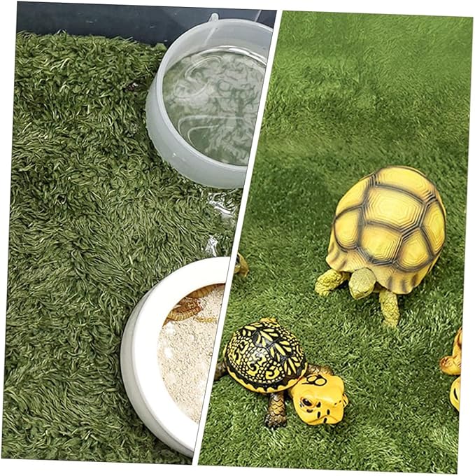 VOSAREA Household Reptile Carpet Comfortable Crawl Pets Cushion Washable Pet Mat for Lizard Gecko Turtle Tortoise Habitat Faux Grass Bedding