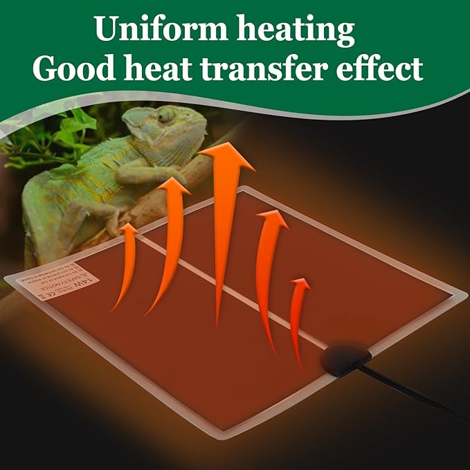 Reptile Heating Mat for Amphibians Tortoises Gecko Snake,Under Tank Heater (14W)