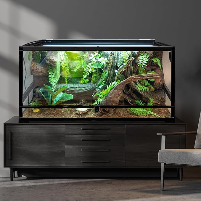 Switchable UVB Light for Reptiles, 39W T5 UVB Light Combo Kit for Tropical 5.0 & Desert 10.0, 34" Terrarium Hood Lamp Fixture with UVB 10.0 Bulb for Bearded Dragon Gecko Snake Lizard Turtle