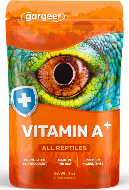Gargeer 'Vitamin A Plus' Supplement for Reptiles | Retinyl Palmitate + Beta-Carotene | Supports Vision, Skin, Immune & Vitality | Geckos, Dragons, Tortoises, Turtles, Snakes | 3oz | Made in USA !