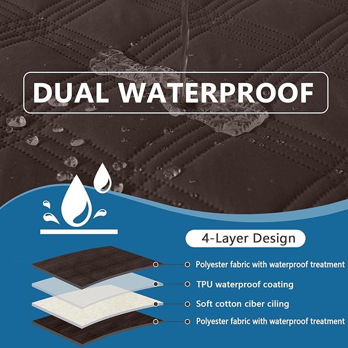 hyha Waterproof Dog Blanket, Reversible Pet Bed Blanket, Soft Sofa Couch Cover for Dogs Washable, Waterproof Pet Couch Covers for Sofa Puppy Cats Furniture Protector(30"x70", Chocolate/Chocolate)