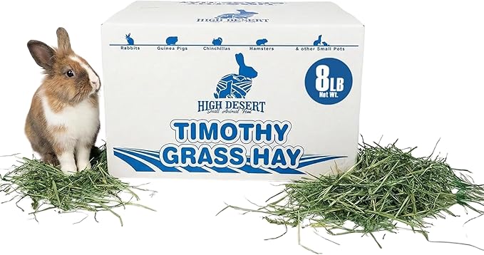 High Desert 2nd Cutting Timothy Hay for Rabbits, Guinea Pigs, Chinchillas and Small Pets, Soft Leafy for Daily Feeding and Digestive Health, Natural Rabbit Food and Guinea Pig Hay for Hay, 8 Lb Box