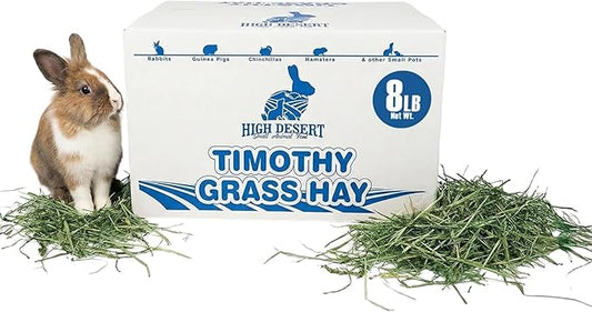 High Desert 2nd Cutting Timothy Hay for Rabbits, Guinea Pigs, Chinchillas and Small Pets, Soft Leafy for Daily Feeding and Digestive Health, Natural Rabbit Food and Guinea Pig Hay for Hay, 8 Lb Box