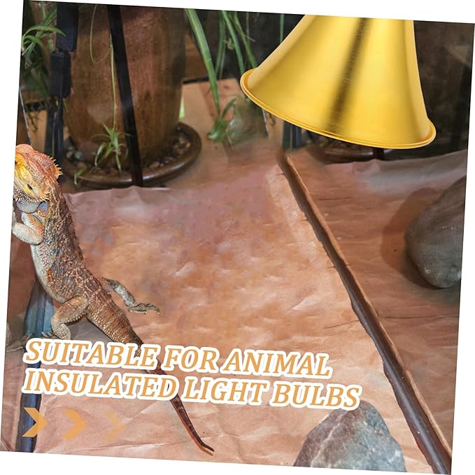 DECHOUS Retro Style Reptile Heat Lamp Dome Insulated Lampshade for Reptile Heating Light Removable Cover