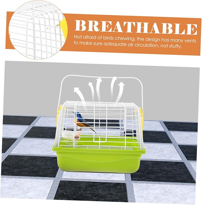 Totority Portable Parrot Travel Cage with Ventilated Metal Wire Wear-Resistant Bird Carrier for Outdoor Trips Hiking Camping Comfortable Secure Parakeet Carrying Cage with Handle for Small