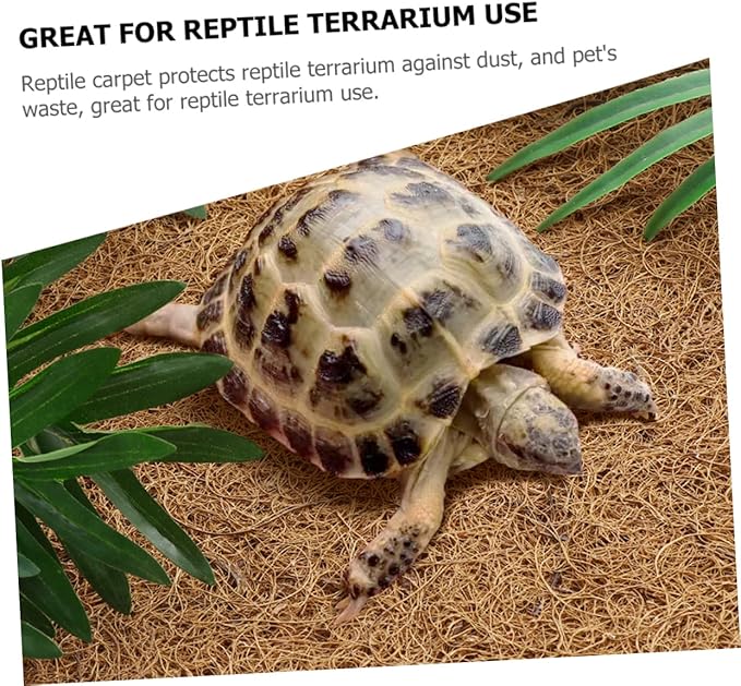 BESPORTBLE Coconut Fiber Lizard Snake Turtle Bedding Reptile Carpet Mat for Tank Insulating Pad Accessories