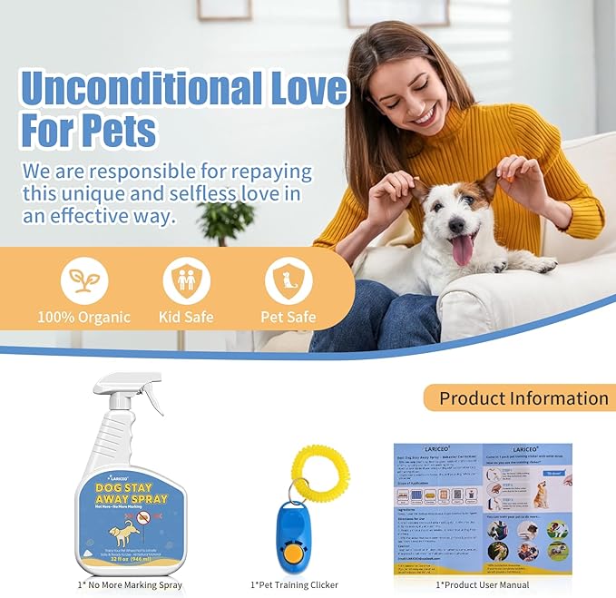 32 Oz Solution to Keep Dogs from Marking Indoors, Behavior Support Spray to Stop Dogs from Marking Their Territory, Gentle and Effective Pet Behavior Aid