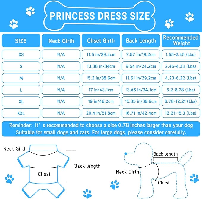 TAPBULL Dog Dresses, Fashionable Pet Dog Clothes, Cute Cat Birthday Dress Outfit (Blue/Red/Pink/Pink-Blue/Yellow-Blue 5-Pack), Large
