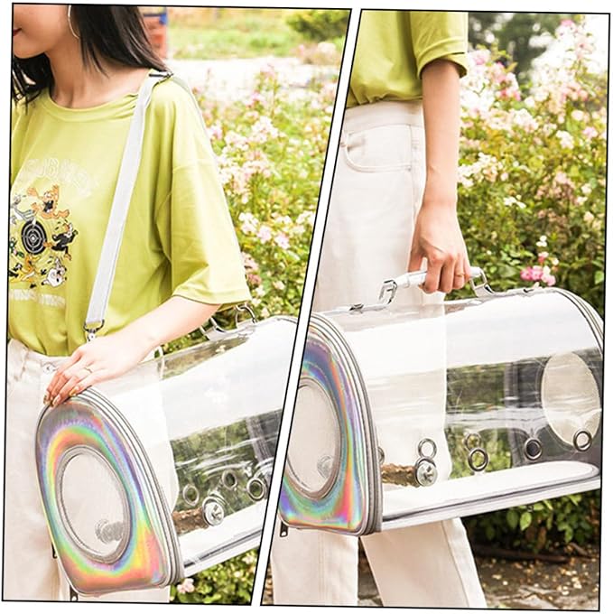 Transparent Parrot Carrier Bag Detachable Rack Lightweight and Convenient Travel Pouch for Birds for Outdoor Adventures and Easy Monitoring of Pets