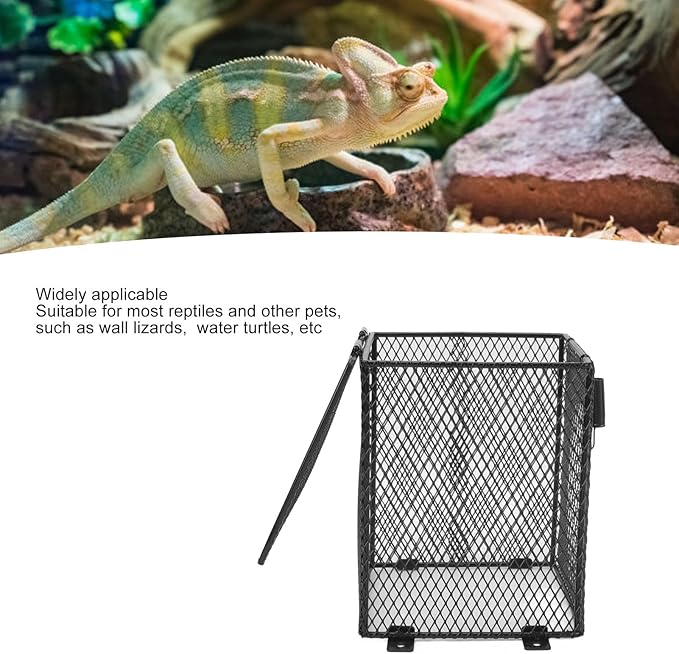 Tyenaza Reptile Lamp Cover Professional Prevents Scald Protective Reptile Heater Lamp Guard for Lizards Terrapins Snakes (Quadrate 2.3in)