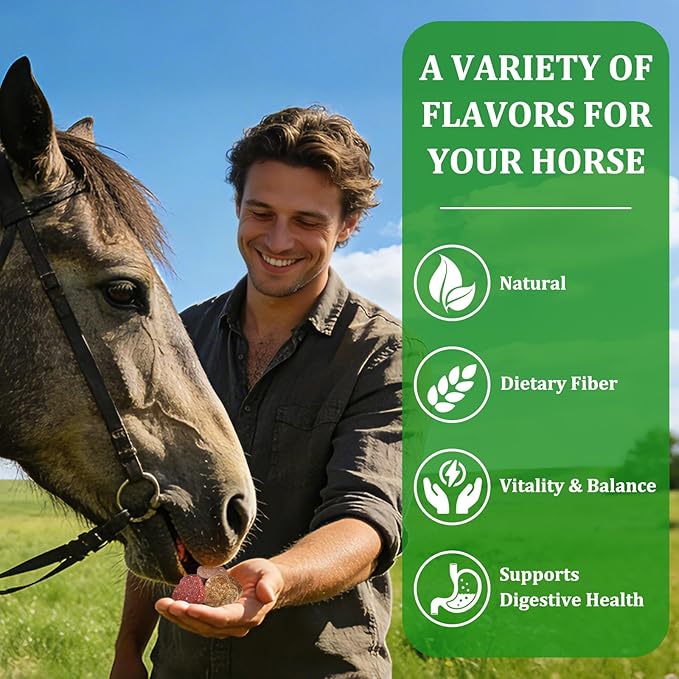 KATUMO Horse Treats, Made with Flaxseed Oats Apple Banana Strawberry and Carrot, Natural Healthy Snacks for Horse Training Rewards and Daily Feeding, 2 lbs