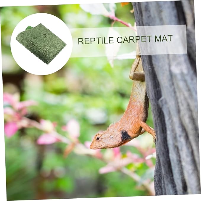 ORFOFE Terrarium Liner Bedding Reptile Carpet Mats for Terrarium Substrate 2pcs Reptile Moss Lizard Tank Accessories