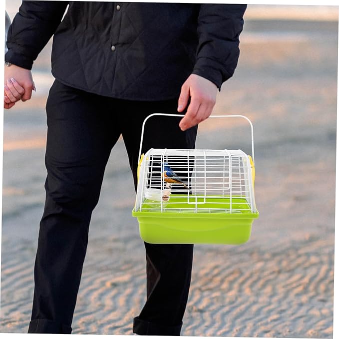 1Set Portable Bird Travel Cage Handheld Parrot Carrier with Spacious Design for Sightseeing Camping and Hiking for Parakeets Budgies and Birds
