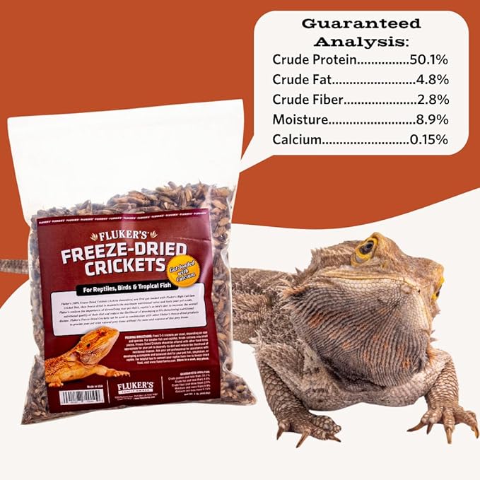 Fluker's Freeze Dried Crickets for Reptiles, Packed with Protein and Essential Nutrients, 1 lb. Value Pack
