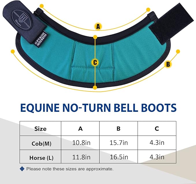Harrison Howard Horse Bell Boots Overreach Bell Boots No-Turn Bell Boots for Horse-Durable Protective Hoof Boot