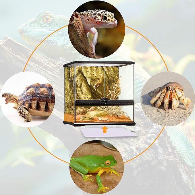 Aiicioo Reptile Heating Pad - 6x8Inch Hermit Crab Heater Heat Mat for Reptiles Snake Lizard Terrarium 8 Watt 2Pack