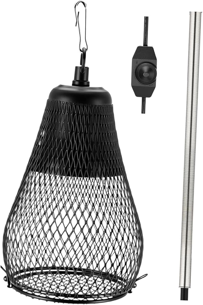 Baoblaze Heat Lamp Cap Reptile Turtle Heating Light Dome, US Plug, Easy to Install Anti Scald Lampshade Protection for Snake Tortoise