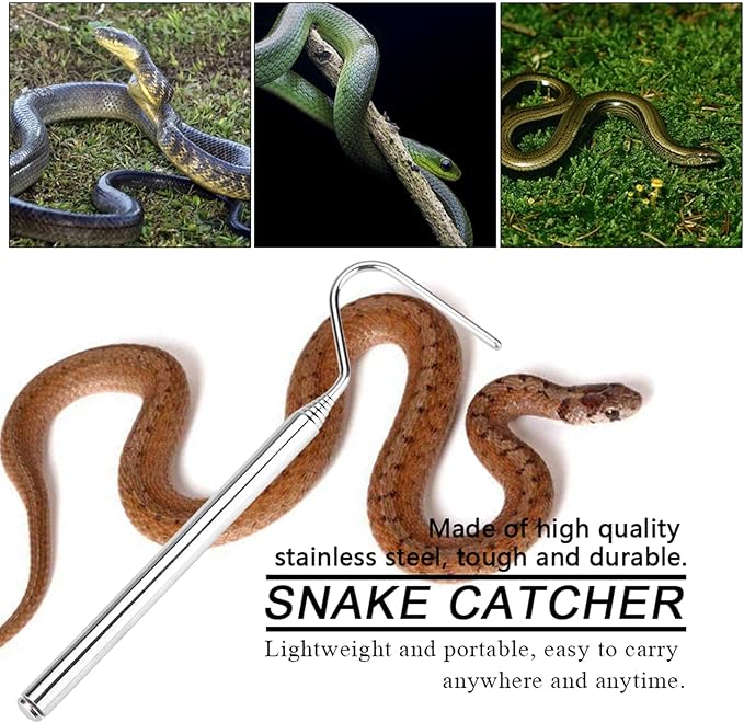 Snake Hook,16.5-68cm Snake Hook Extensible Snake Catcher Hook Adjustable Snake Tong for Catching, Controlling, or Moving Snakes