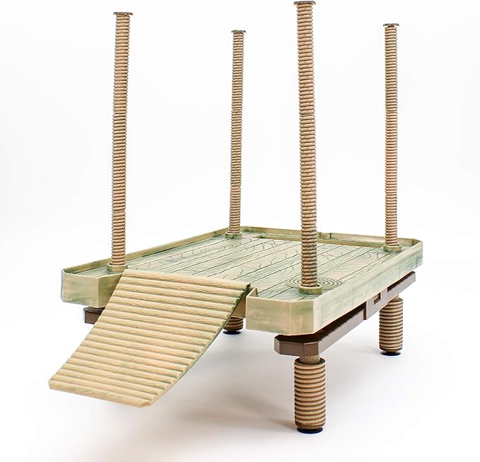 Penn-Plax Reptology Aquatic Turtle Pier and Basking Platform | Floating Above Tank | Decorative, Functional, and Naturally Inspired for Aquariums and Terrariums | Large Size (REP603)