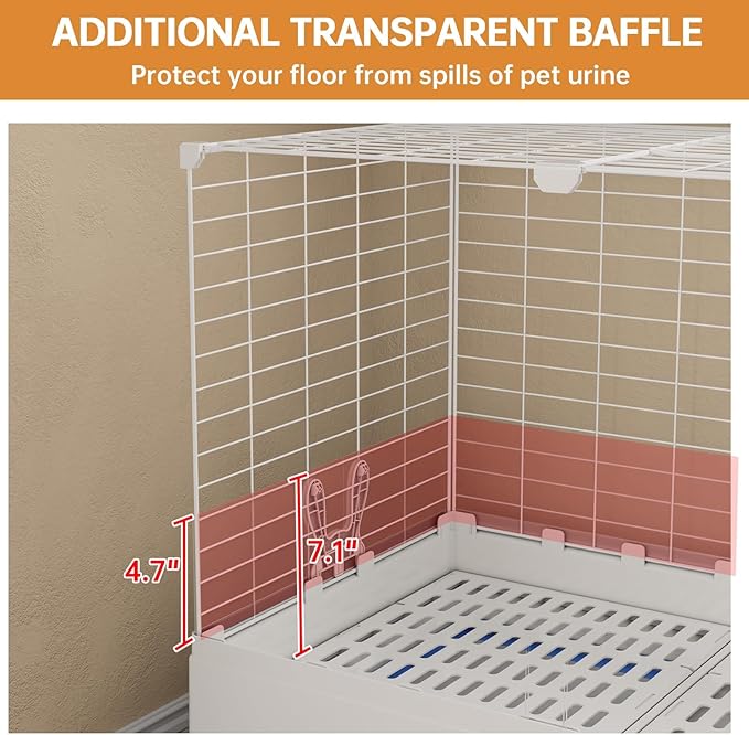 Oneluck Bunny Cage Indoor Rabbit Hutch with Pull Out Tray Rabbit, Guinea Pig, Chinchillas, and Small Animal Cage