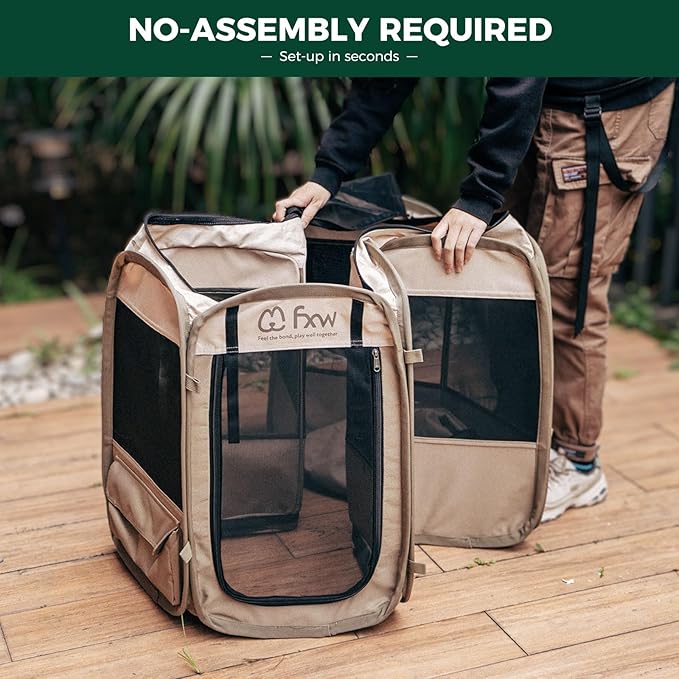 FXW Gotent Unleashed Dog Playpen Designed for Indoor/Outdoor/Travel Use, Suitable for Puppy and Small Dogs, Portable & Foldable, 36 inch│Patent Pending
