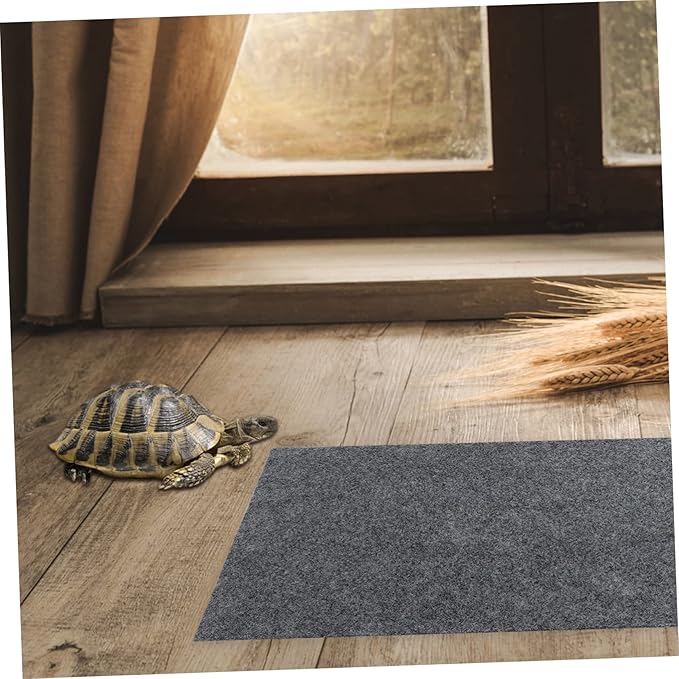 YARNOW 4pcs Reptile Carpet Liner Mat Absorbent Breathable Bedding for Lizard Snake Turtle Grey Substrate Mats Washable for Terrarium Use