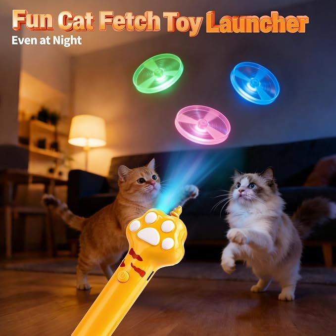 BABORUI Cat Toy Disc, 16Pcs Interactive Cat Fetch Toy Flying Discs, Flying Enrichment Toys for Indoor Bored Kittens & Adult Cats (16Pcs) - Image 5