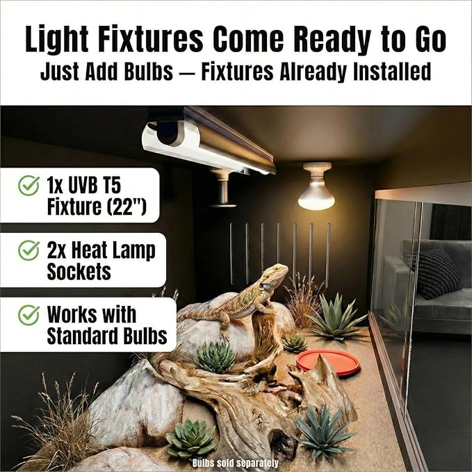 120 Gallon Bearded Dragon Tank - 4x2x2 ft Reptile Enclosure with Sliding Glass Doors and Ventilation 48x24x24 Inch Terrarium for Bearded Dragon, Leopard Gecko, Snakes, Lizards, Tortoise, and Reptiles
