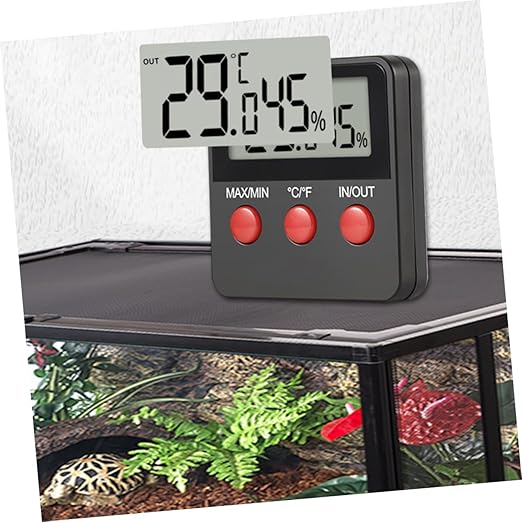 HANABASS 2Sets Digital Hygrometer and Reptile Temperature Monitoring Device for Lizard Tanks Indoor Humidity Control with Display for Accurate Readings