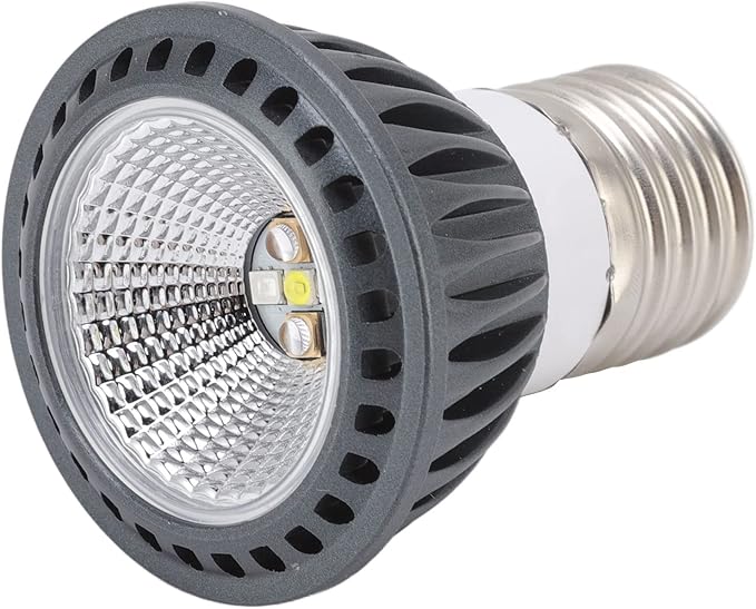 ZJchao Basking Light Bulb Reptile Heat Lamp Bulb Full Spectrum UVA UVB LED Concave Convex Mirror Sun Basking Lamp for Turtles Lizards Snakes Aluminum Alloy 5W 10.0 UVB (110V)