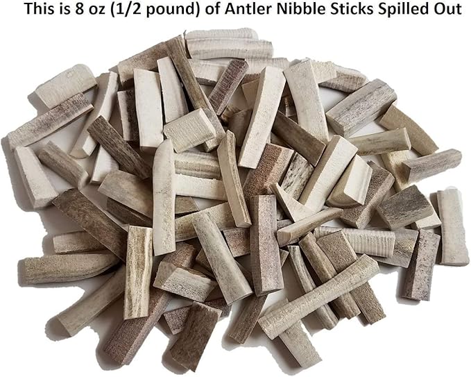 Antler Nibble Sticks, Squirrels and Small Animal Chews Treats, Teeth Health, Deer and Elk Antler Chews for Chipmunks, Hedgehogs, Guinea Pigs, Rats, All-Natural Nutrition
