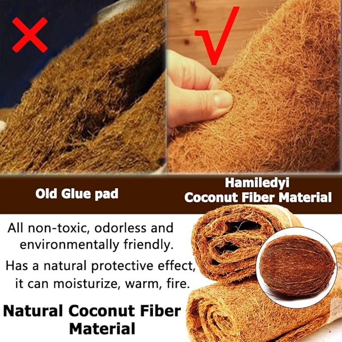 Hamiledyi Reptile Carpets 4Pcs Natural Coconut Fiber Tortoise Carpet Mats for Pet Terrarium Liner Reptile Supplies for Lizard Snake Chameleon Turtle Bedding Bunny Rabbit Mat