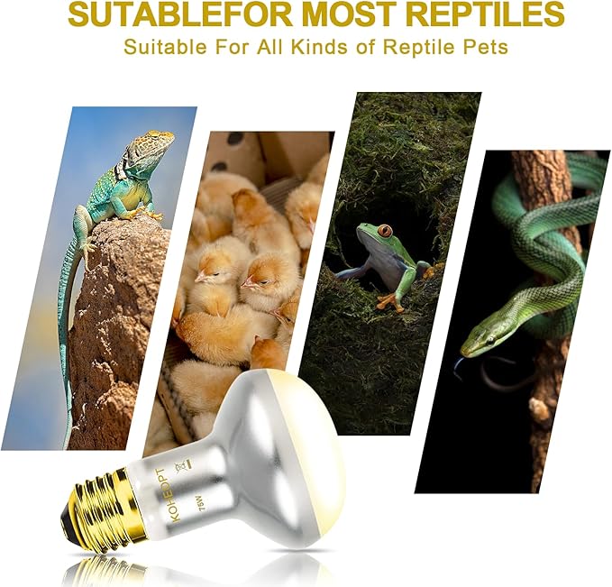 Reptile Heat Lamp 75W,(2 Pack) Heat Emitter UVA Heat Lamp Bulb,Intense Basking Spot Simulated Natural Sunlight Heating Lamp Bulb,Fit E26 Pet Lighting fixtures,for Bearded Dragon, Lizard