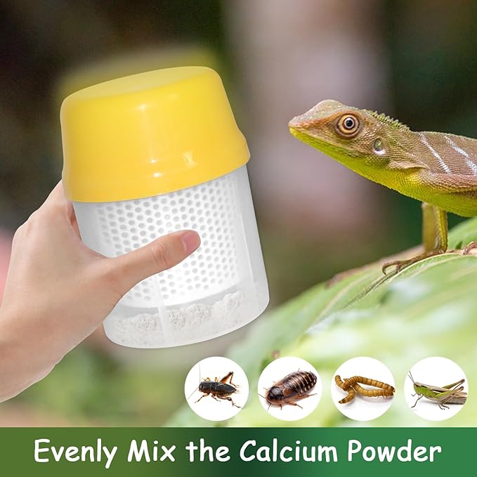 NANEEZOO Cricket Powder Mixer, Reptile Calcium Mixer, Uniformly Mix Reptile Feed, Insect Nutrients Shaker for Gecko Chameleon Snake Lizards